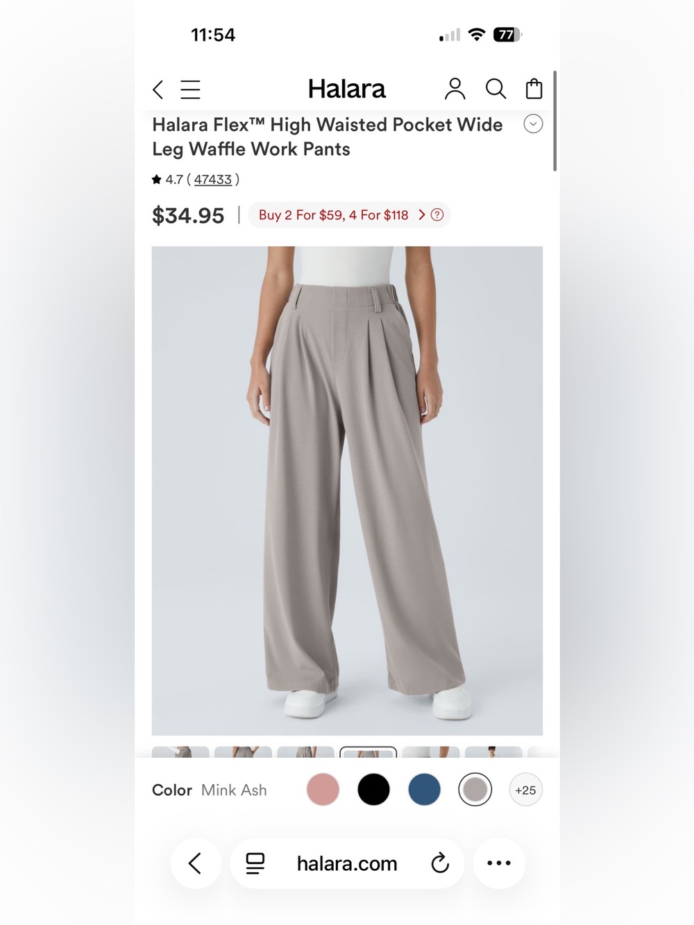 HALARA High Waisted Wide Leg
Waffle Work Pants - Picture 4 of 4